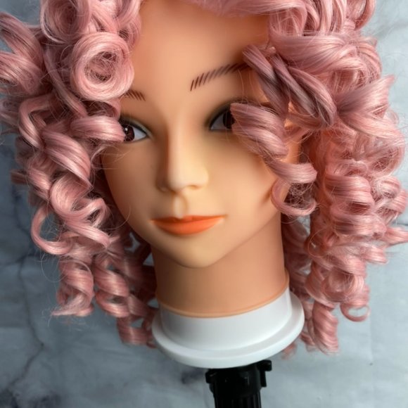 Pink Wig Curly Hair Wig - Picture 2 of 7